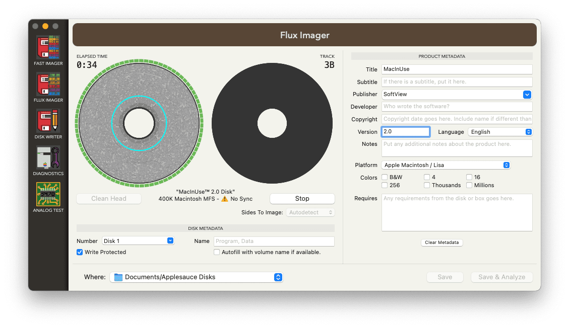 The flux image process on Applesauce