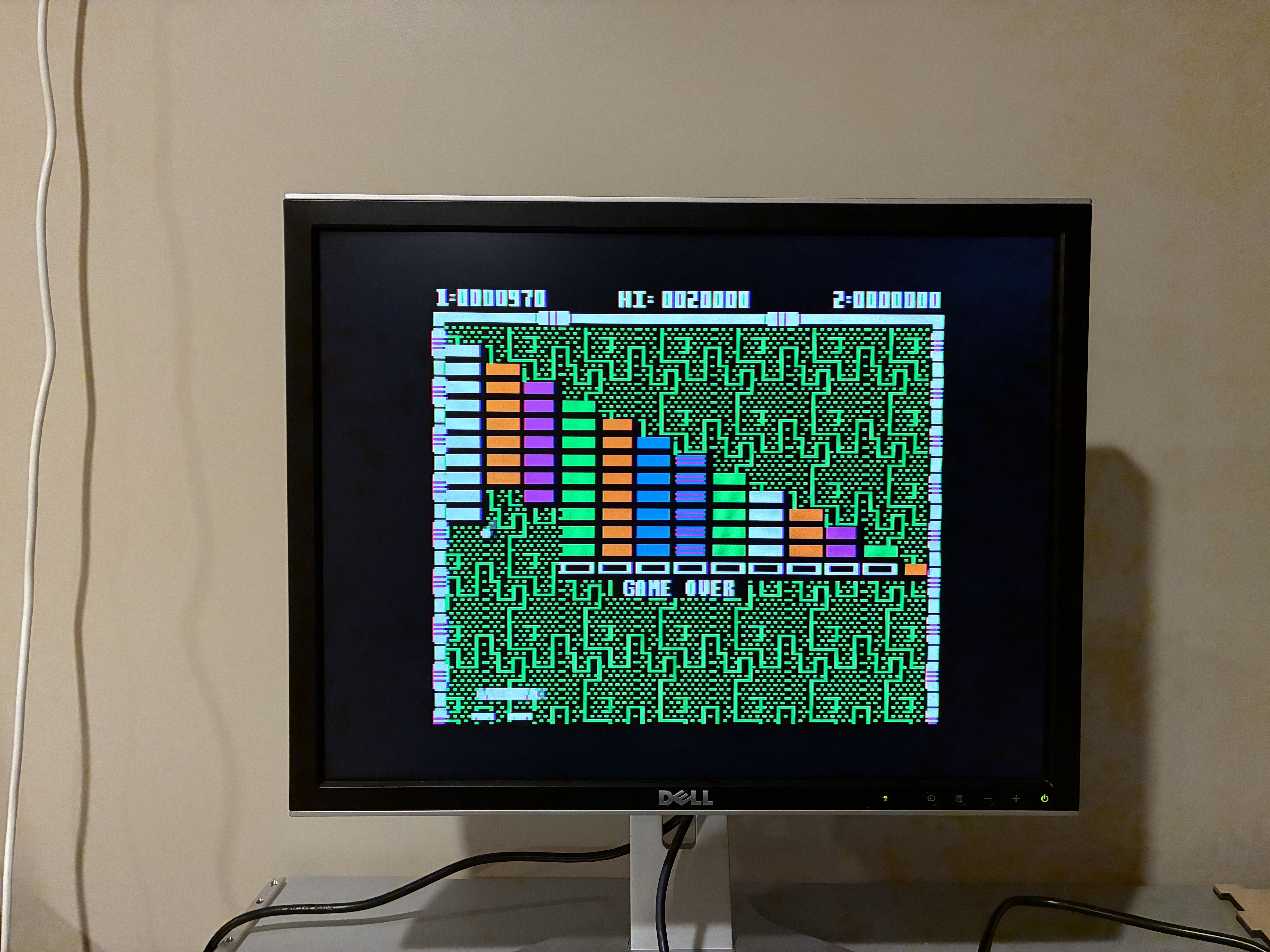 Arkanoid screen with RGB2HDMI