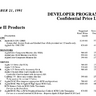 Apple Developer Price List Oct. 1991
